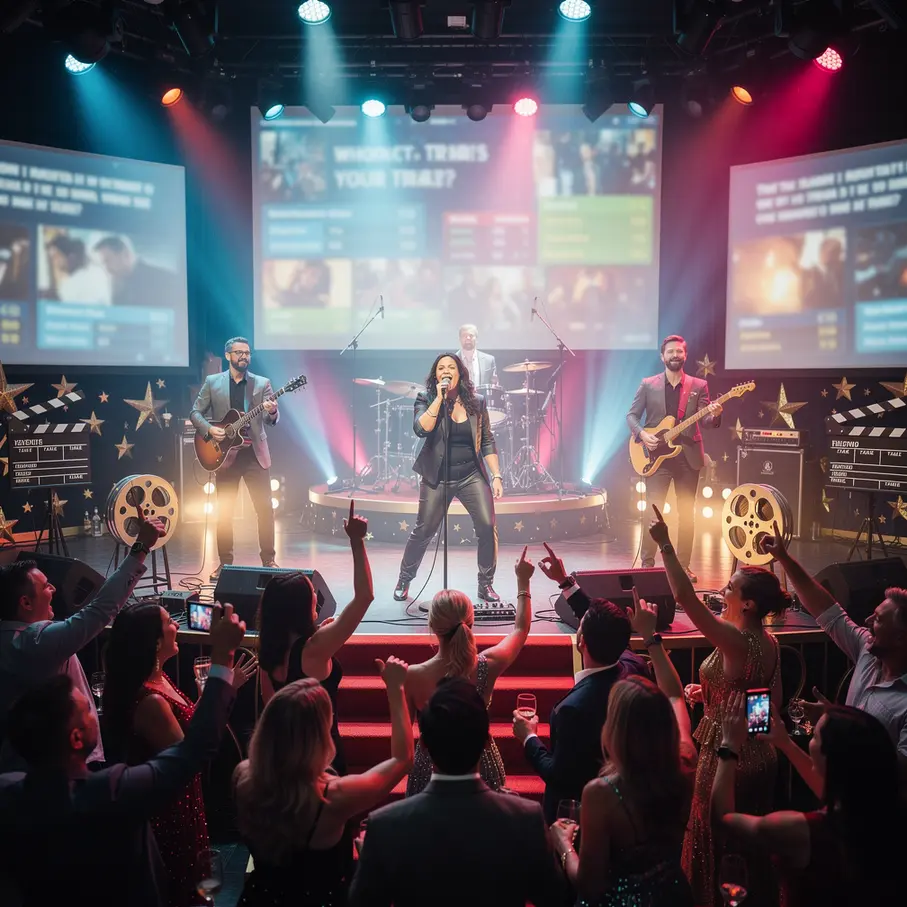 Interactive live movie music + real-time trivia for weddings in Melbourne